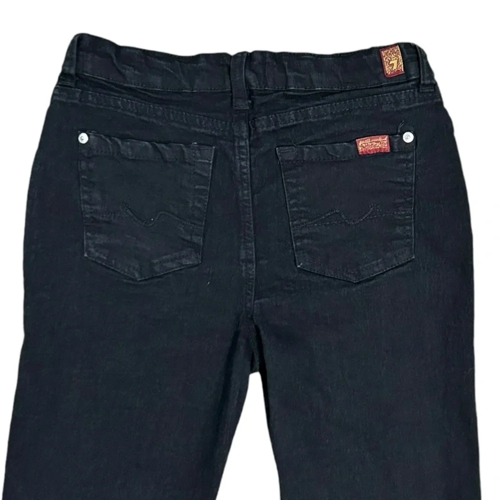 7 For All Man Kind Girls Jeans‎ Size 14 Slimmy Black Denim Adjustable Waist